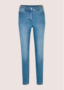 Madeleine Mode Regular-fit-Jeans MADELEINE "Jeans Lange Slim Fit Stretch-Jeans", Damen, Gr. 48, N-Gr, beige (bleached, denim), Obermaterial: 98% Baumwolle CO. 2% Elasthan EL., Jeans Regular-fit-Jeans