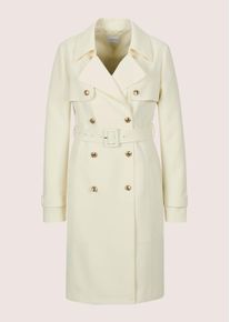 Madeleine Mode Trenchcoat MADELEINE "Trenchcoat Eleganter Zweireiher mit breitem Reverskragen", Damen, Gr. 34, wei&szlig; (wollwei&szlig;), Obermaterial: 50% Polyester PES. 50% Wolle WO., Modern, gerade, M&auml;ntel Trenchcoat, &Auml;rmelriegel