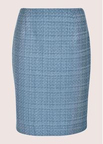 Madeleine Mode Bleistiftrock MADELEINE "Boucl&eacute;rock Bleistiftrock in Tweed-Optik", Damen, Gr. 34, blau (rauchblau), Obermaterial: 80% Polyester PES. 20% Wolle mw., Modern, figurbetont, R&ouml;cke Bleistiftrock, Kurzer Tweedrock