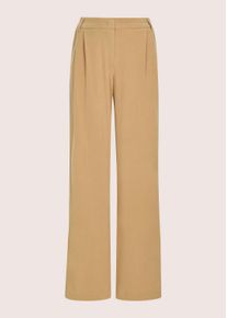 Madeleine Mode Palazzohose MADELEINE "Jerseyhose Baumwollhose mit Galonstreifen", Damen, Gr. 46, N + K Gr, berber, marine, Obermaterial: 62% Lyocell CLY. 34% Baumwolle CO. 4% Elasthan EL., Hosen Palazzohose