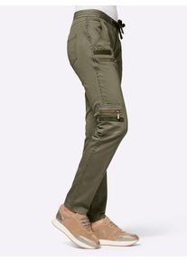 5-Pocket-Hose Heine, Damen, Gr. 46, Normalgr&ouml;&szlig;en, gr&uuml;n (khaki), 98% Baumwolle, 2% Elasthan, unifarben, lang, Hosen 5-Pocket-Hose