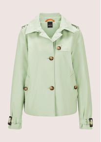 Madeleine Mode Trenchcoat MADELEINE "Kurzjacke Verk&uuml;rzte Trenchjacke mit Taschen", Damen, Gr. 38, gr&uuml;n (hellsalbeigr&uuml;n), Obermaterial: 85% Polyester PES. 15% Baumwolle CO., Modern, M&auml;ntel Trenchcoat