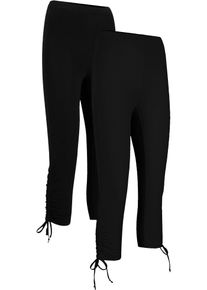Caprileggings bonprix, Damen, Gr. 44/46 (L), N-Gr, schwarz, schwarz, Jersey, Obermaterial: 95% Baumwolle, 5% Elasthan, skinny fit, Hosen Caprileggings, Skinny Fit, aus elastischem Material mit hohem Baumwollanteil