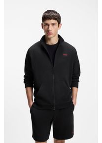 Sweatjacke HUGO UNDERWEAR, Herren, Gr. M (50), schwarz 001, Sweatware, Obermaterial: 60% Baumwolle, 40% Polyester, normal normal, Rippb&uuml;ndchen, Sweatjacken Sweatjacke, mit Stehkragen, mit feiner Struktur