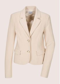 Madeleine Mode Jackenblazer MADELEINE "Blazer Moderner Kurzblazer mit Reverskragen", Damen, Gr. 46, wei&szlig; (perlwei&szlig;), Obermaterial: 60% Viskose CV. 35% Polyamid PA. 5% Elasthan EL., Modern, tailliert, Blazer Jackenblazer, Reverskragen