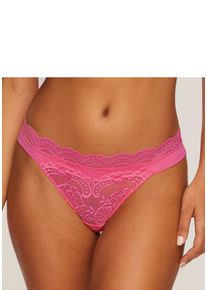 String Lascana "Valentina", Damen, Gr. 40/42, pink, Mesh, Obermaterial: 87% Polyamid, 13% Elasthan, k&ouml;rpernah, Unterhosen String, aus dezent transparenter Spitze