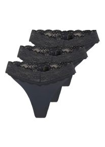 Tanga Only "ONLCHLOE LACE S.S THONG 3-PACK ACC", Damen, Gr. L (40), 3 Stk., periscope pack:x3, Obermaterial: 75% Nylon, 25% Elasthan, unifarben, figurbetont, Unterhosen Tanga