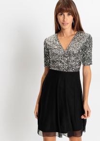bonprix Minikleid, silber, Gr.48/50 (XL), Modernes Kleid mit hochwertigen Pailletten