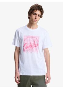T-Shirt Quiksilver "RETRO MOOD SHORT SLEEVE", Herren, Gr. L (52), wei&szlig;, Obermaterial: 100% Baumwolle, Shirts T-Shirt