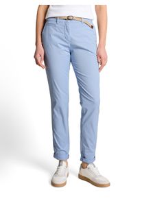 Chinohose Tom Tailor, Damen, Gr. 34, L&auml;nge 32, kentucky blau, Web, Obermaterial: 86% Baumwolle, 10% Polyester, 4% Elasthan. Futter: 100% Baumwolle, unifarben, schmal lang, Hosen Chinohose, mit G&uuml;rtel und Stretch