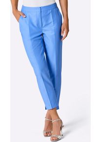 B&uuml;gelfaltenhose CREATION L PREMIUM, Damen, Gr. 50, Normalgr&ouml;&szlig;en, himmelblau, 80% Baumwolle, 20% Seide, unifarben, Hosen B&uuml;gelfaltenhose