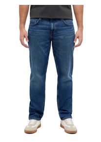 Straight-Jeans Mustang "Herren Style Denver Straight", Damen, Gr. 33, L&auml;nge 30, 682 mittelblau, Denim/Jeans, 100% Baumwolle, unifarben, straight fit, Jeans Straight-Jeans