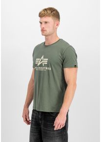 T-Shirt Alpha Industries "Basic T-Shirt BL", Damen, Gr. M, gr&uuml;n (vintage gr&uuml;n), Obermaterial: 100% Baumwolle, Shirts T-Shirt