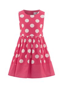 Sommerkleid happy girls, M&auml;dchen, Gr. 122, N-Gr, pink, Web, Obermaterial: 100% Baumwolle. Futter: 100% Baumwolle, bedruckt, gepunktet, Basic kniebedeckend, Rundhals, Kleider Sommerkleid, mit Knopfleiste im R&uuml;cken