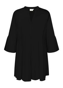 Blusenkleid Only CARMAKOMA "CARHAVANA LIFE 3/4 TUNIC DRESS AOP", Damen, Gr. 46, N-Gr, schwarz, Web, Obermaterial: 83% Viskose, 17% Polyamid, unifarben, kurz, Kleider Blusenkleid