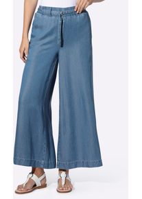 Bequeme Jeans Heine, Damen, Gr. 46, Normalgr&ouml;&szlig;en, blau, stone, washed, 100% Lyocell, unifarben, 7/8-L&auml;nge, Jeans Bequeme Jeans