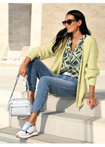 Strickjacke Heine, Damen, Gr. 42, pistazie, 50% Viskose, 28% Polyester, 22% Polyamid, unifarben, Strickjacken Strickjacke