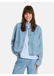 LIEBLINGSST&Uuml;CK Jeansjacke LIEBLINGSST&Uuml;CK "Nixon", Damen, Gr. 38, blau (light denim), Denim/Jeans, Obermaterial: 100% Lyocell, unifarben, angesetztes B&uuml;ndchen mit Schlitz, Jacken Jeansjacke, aus softem Material