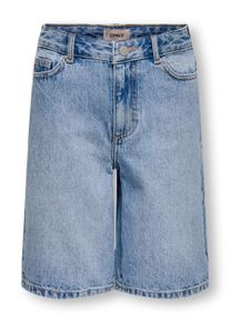 Jeansbermudas KIDS Only "KOGSONNY HW WIDE DNM SHORTS NOOS", Jungen, Gr. 128, N-Gr, light blau denim, Denim/Jeans, Obermaterial: 100% Baumwolle, unifarben, regular fit kniefrei, Jeans Jeansbermudas