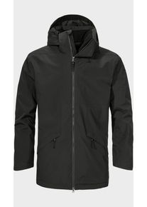 Sch&ouml;ffel Langjacke SCH&Ouml;FFEL "Urban Ins Parka Style Malkay MNS", Damen, Gr. 54, 9990, schwarz, Oberstoff: Aussenseite: 100% Polyester; (Membran: Thermoplastisches Polyurethan); Futter: 100% Polyester; Wattierung: 100% Polyester, regular fit, hoch geschlossener Ausschnitt, Jacken Langjacke