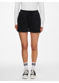 Sweatshorts Pieces "PCCHILLI SUMMER HW SHORTS UB NOOS BC", Damen, Gr. XS, N-Gr, schwarz, Sweatware, Obermaterial: 50% Baumwolle, 50% Polyester, unifarben, regular fit kurz, Hosen Sweatshorts, mit Eingrifftaschen