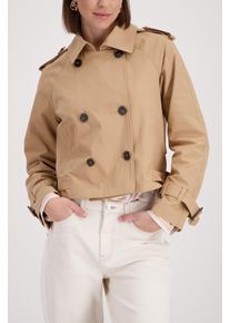 Kurzjacke monari "Trench kurz", Damen, Gr. 36, biscotti, Web, Obermaterial: 100% Polyester. Futter: 100% Polyester, unifarben, regular fit kurz, Rundhals, eingesetzt gerader Abschluss, Jacken Kurzjacke, Regular fit mit stilvollen Kn&ouml;pfen
