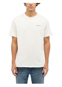 Kurzarmshirt Mustang "Herren Style Austin", Damen, Gr. XL, wei&szlig;, Single Jersey, 100% Baumwolle, Rundhals, Shirts Kurzarmshirt