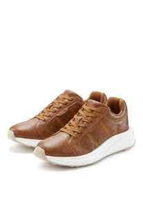 Sneaker John Devin "Schn&uuml;rschuh, Freizeitschuh, Halbschuh, Turnschuh, Schn&uuml;rhalbschuh", Herren, Gr. 42, camelfarben, Obermaterial: 100% Lederimitat. Decksohle: 100% Textilmaterial. Futter: 100% Textilmaterial. Laufsohle: 100% Synthetik, unifarben, Basic, Schuhe Sneaker, mit modischer Sohle VEGAN