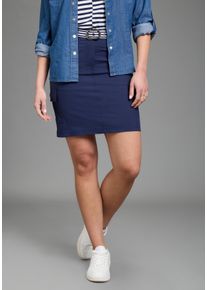 Cargorock Kangaroos, Damen, Gr. 50, marine, Popeline, Obermaterial: 63% Baumwolle, 34% Polyamid, 3% Elasthan, ausgestellt kniefrei, R&ouml;cke Cargorock, ausgestellter Schnitt, kniefrei, aus Popeline, mit Eingrifftaschen