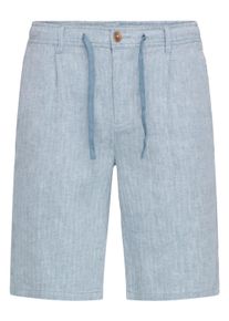 Bermudas Blend "BHMARCO REG WOVENSHORTS", Damen, Gr. XXL, N-Gr, lichen blau, Web;Leinenmischung, Obermaterial: 55% Leinen, 45% Baumwolle, Fischgratmuster, gepflegt, Basic kniefrei, Hosen Bermudas