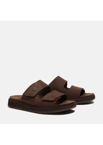 Sandale Timberland "CASCO COVE SLIDE SANDAL", Herren, Gr. 47,5, dk brn suede, Leder, Schuhe Sandale, aus Timberland Premium Nubuk-Leder