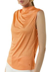 Wasserfallshirt comma, Damen, Gr. 34, orange, Jersey, Obermaterial: 100% Viskose, unifarben, regular fit normal, Rundhals, Shirts Wasserfallshirt, ohne &Auml;rmel