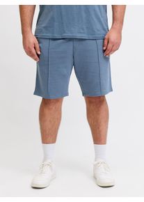 Jack & Jones PlusSize Sweatshorts "JPSTKANE SOHO SWEAT SHORTS MID SN PLS", Damen, Gr. 42 (4XL), N-Gr, blau mirage, angeraute Sweatware, Obermaterial: 80% Baumwolle, 20% Polyester, JACK & JONES PLUSSIZE, bedruckt, relaxed fit, Hosen Sweatshorts, Baumwollmischung, relaxed fit