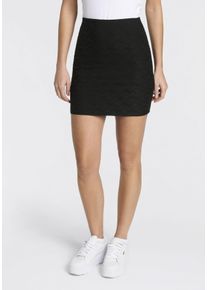 Minirock HUGO BLUE "Nappley", Damen, Gr. XL, schwarz 001, Web, Obermaterial: 95% Polyester, 5% Elasthan, unifarben, figurbetont mini, R&ouml;cke Minirock, mit Herz-Logo-Jacquard