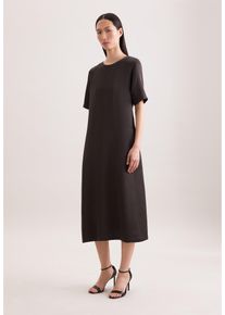 Sommerkleid Seidensticker, Damen, Gr. 4XL (48), Normalgr&ouml;&szlig;en, braun, 70% Viskose, 30% Leinen, unifarben, regular fit, Rundhals, Kleider Sommerkleid, 1/2 Rundhals Uni