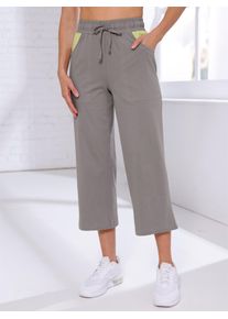 7/8-Hose, Damen, Gr. 46, Normalgr&ouml;&szlig;en, grau, 100% Baumwolle, unifarben, Hosen 7/8-Hose