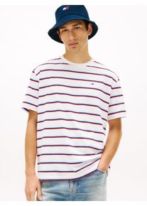 T-Shirt Tommy Jeans "RELAXED STRIPE", Damen, Gr. S, ecru stripe, Single Jersey, Obermaterial: 100% Baumwolle, gestreift, relaxed fit normal, Rundhals, eingesetzt abgesteppte Kante, Shirts T-Shirt, Relaxed fit mit Streifenmuster