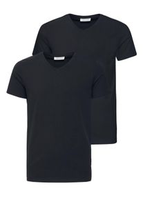 V-Shirt Casual Friday "V-Shirt CFLincoln", Damen, Gr. XL, anthrazit schwarz, Obermaterial: 95% Baumwolle CO. 5% Elasthan EL., Shirts V-Shirt