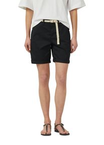 Bermudas s.Oliver, Damen, Gr. 46, N-Gr, schwarz, Web, Obermaterial: 98% Baumwolle, 2% Elasthan, ca. Mitte Oberschenkel, Hosen Bermudas, inkl. geflochtenem G&uuml;rtel, Baumwollstretch