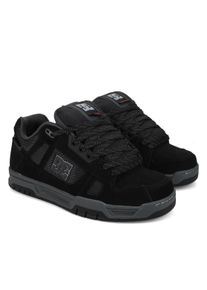 Ankleboots DC Shoes "Stag Wnt", Damen, Gr. 8,5(41), schwarz, grau, rot, Obermaterial:53.57% Leder, 33.18% Synthetikmaterial, 13.26% Microfaser;, Schuhe Ankleboots