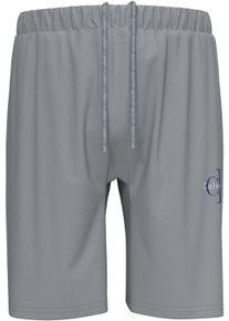 Shorts "MONOGRAM SLEEP SHORT", Damen, Gr. L (52), N-Gr, misty grau, Web, Obermaterial: 95% Baumwolle, 5% Elasthan, Calvin Klein Underwear, unifarben, regular fit kurz, Hosen Shorts, Regular fit mit elastischem Bund