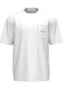 T-Shirt "HERITAGE CREST S/S CREW NECK", Damen, Gr. XL (54), classic wei&szlig;, Jersey, Obermaterial: 100% Baumwolle, Calvin Klein Underwear, unifarben, regular fit normal, Rundhals, eingesetzt abgesteppte Kante, Shirts T-Shirt, Regular fit mit Rundhalsausschnitt