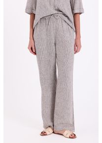 Leinenhose Freequent "FQLAVA-PANTS", Damen, Gr. XXL, N-Gr, coffee bean with star off, wei&szlig;, Web, Obermaterial: 55% Leinen, 45% Viskose, gestreift, bequem lang, Hosen Leinenhose, bequem weite Form, gestreift