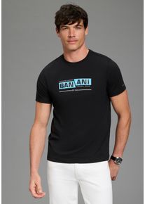 T-Shirt Bruno Banani, Damen, Gr. 3XL (64/66), anthrazit, Single Jersey, Obermaterial: 100% Baumwolle, bedruckt, schmal, Rundhals, Shirts T-Shirt, schmale Passform, Halbarmshirt, bedruckte Optik