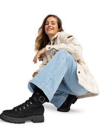 Stiefel Roxy "Chloe Kim Logger", Damen, Gr. 10 (41), schwarz, Obermaterial:Obermaterial: 95% synthetisches PU, 5% Metall / Futter: 100% Microfaser-Textil / Au&szlig;ensohle: 100% TPR;, Schuhe Stiefel