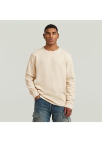 G-Star Raw Longsleeve G-STAR "Structured Tweeter", Damen, Gr. L, wei&szlig;bait, Jersey, Obermaterial: 64% Polyester, 34% Baumwolle, 2% Elasthan, unifarben, regular fit h&uuml;ftbedeckend, Rundhals, angesetztes B&uuml;ndchen, Shirts Longsleeve, in Waffel-Struktur, mit Logostickerei