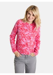 LIEBLINGSST&Uuml;CK Strickjacke LIEBLINGSST&Uuml;CK "AitanaL", Damen, Gr. 48, pink rot gemustert, Strick, Obermaterial: 33% Alpaka, 33% Wolle, 31% Polyamid, 3% Elasthan, gemustert, mehrfarbig, normal, Rundhals, Raglan&auml;rmel Rippstrickb&uuml;ndchen, Strickjacken Strickjacke, mit Alloverprint