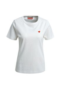 Smith & Soul T-Shirt SMITH & SOUL, Damen, Gr. S, sanftes wei&szlig;, Single Jersey, Obermaterial: 100% Baumwolle, unifarben, regular fit normal, Rundhals, abgesteppte Kante, Shirts T-Shirt, mit Stickerei, Rundhals