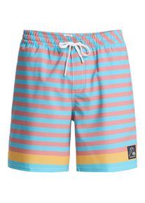 Boardshorts Quiksilver "Original Btz Stripe Volley 17", Herren, Gr. XL, aqua biarritz stripe, Obermaterial: 92% Microfaser, 8% Elasthan;, Hosen Boardshorts