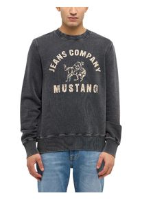 Sweatshirt Mustang "Herren Style Clio", Damen, Gr. XL, anthrazit, 100% Baumwolle, regular fit, Rundhals, Sweatshirts Sweatshirt